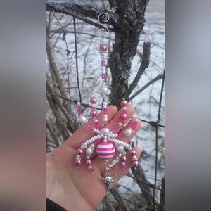 Pink Striped Spider Ornament